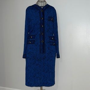 Vintage Eva Robert Janan long sleeve button down and skirt set